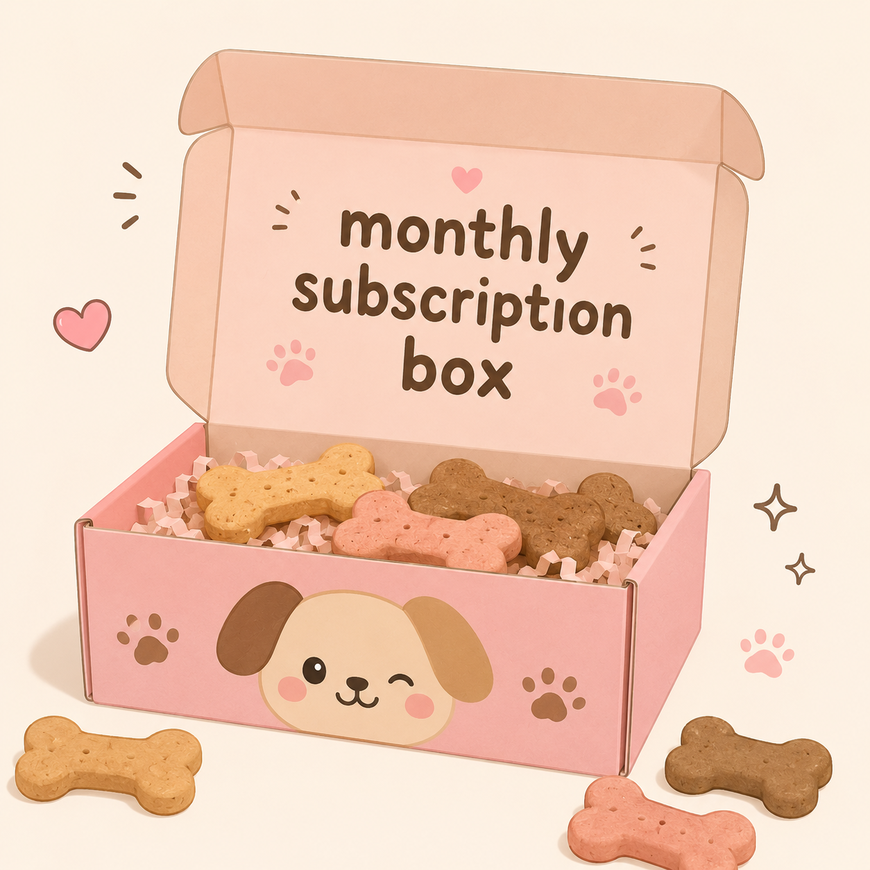 Dog monthly subscription box