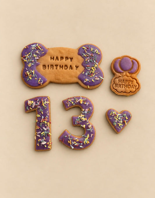 Iced birthday biscuits