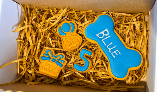 Iced birthday biscuits